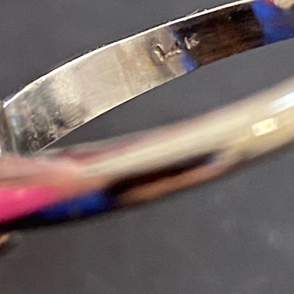 14k White Gold-Heart-Cut Opalescent Ring - Picture 4 of 8